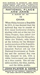 1936 Player's National Flags and Arms #10 China (Nationalist) Back