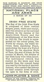 1936 Player's National Flags and Arms #24 Irish Free State Back