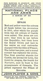 1936 Player's National Flags and Arms #41 Spain Back