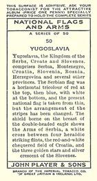 1936 Player's National Flags and Arms #50 Yugoslavia Back