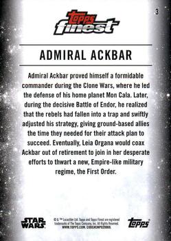 2018 Topps Finest Star Wars #3 Admiral Ackbar Back