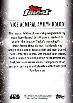 2018 Topps Finest Star Wars #4 Vice Admiral Amilyn Holdo Back