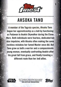 2018 Topps Finest Star Wars #6 Ahsoka Tano Back