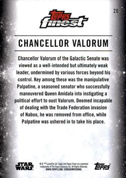 2018 Topps Finest Star Wars #20 Chancellor Valorum Back