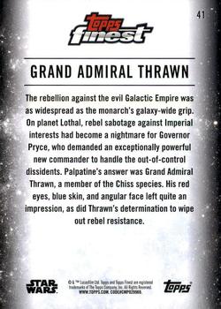 2018 Topps Finest Star Wars #41 Grand Admiral Thrawn Back