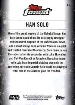 2018 Topps Finest Star Wars #45 Han Solo Back