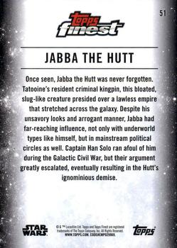 2018 Topps Finest Star Wars #51 Jabba the Hutt Back