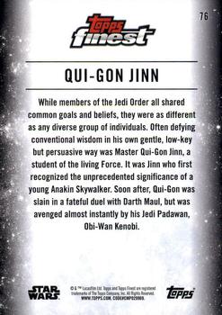 2018 Topps Finest Star Wars #76 Qui-Gon Jinn Back