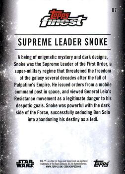2018 Topps Finest Star Wars #87 Supreme Leader Snoke Back