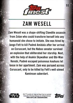 2018 Topps Finest Star Wars #98 Zam Wesell Back
