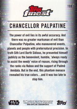 2018 Topps Finest Star Wars #108 Chancellor Palpatine Back
