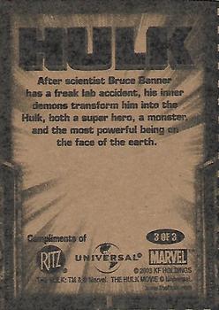 2003 Nabisco Ritz Crackers Incredible Hulk #3 Hulk Back