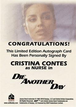 2012 Rittenhouse James Bond 50th Anniversary Series 1 - Full Bleed Autographs #NNO Cristina Contes Back