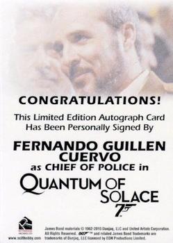 2012 Rittenhouse James Bond 50th Anniversary Series 1 - Full Bleed Autographs #NNO Fernando Guillen Cuervo Back