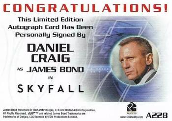 2013 Rittenhouse James Bond Autographs & Relics - Autographs #A228 Daniel Craig Back