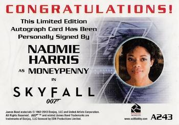 2013 Rittenhouse James Bond Autographs & Relics - Autographs #A243 Naomie Harris Back