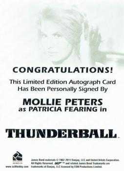 2013 Rittenhouse James Bond Autographs & Relics - Autographs #NNO Mollie Peters Back