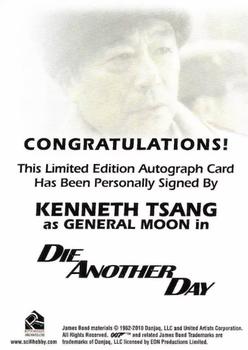 2013 Rittenhouse James Bond Autographs & Relics - Autographs #NNO Kenneth Tsang Back