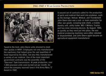 1995 John Deere #15 War Goods Production Back