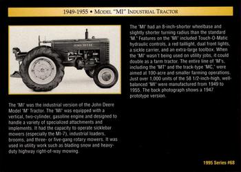 1995 John Deere #68 Model MI Industrial Tractor Back