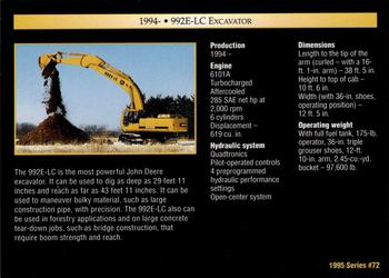 1995 John Deere #72 992E-LC Excavator Back