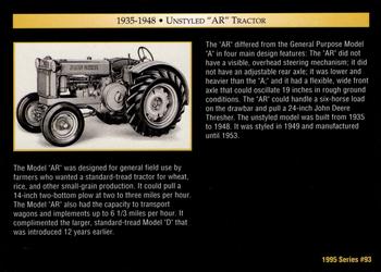 1995 John Deere #93 Unstyled AR Tractor Back