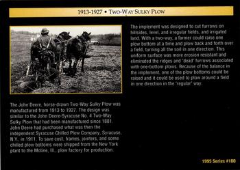 1995 John Deere #100 Two-Way Sulky Plow Back