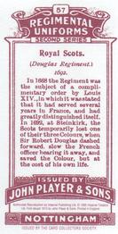 1995 Imperial Publishing 1914 Player's Regimental Uniforms 2nd Series (Reprint) #57 Royal Scots (Douglas Regiment). 1692 Back