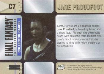 2001 Comic Images Final Fantasy: The Spirits Within - Holochrome #C7 Jane Proudfoot Back