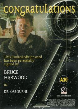 2004 Rittenhouse Stargate SG-1 Season 6 - Autographs #A30 Bruce Harwood Back