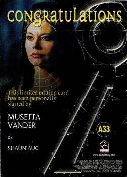 2004 Rittenhouse Stargate SG-1 Season 6 - Autographs #A33 Musetta Vander Back