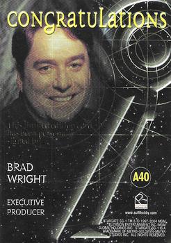 2004 Rittenhouse Stargate SG-1 Season 6 - Autographs #A40 Brad Wright Back