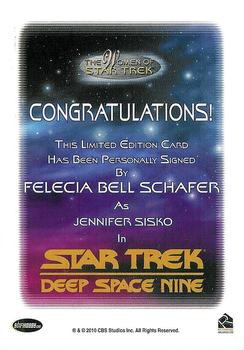 2010 Rittenhouse The Women of Star Trek - Autographs #NNO Felecia Bell Schafer Back
