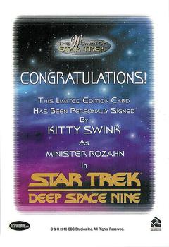2010 Rittenhouse The Women of Star Trek - Autographs #NNO Kitty Swink Back