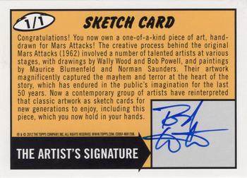 2012 Topps Mars Attacks Heritage - Sketch Artists #NNO Rich Woodall Back