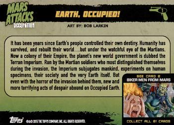 2015 Topps Mars Attacks Occupation #1 Earth, Occupied! Back