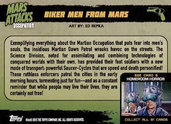 2015 Topps Mars Attacks Occupation #2 Biker Men from Mars Back
