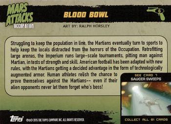 2015 Topps Mars Attacks Occupation #6 Blood Bowl Back