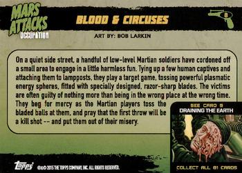 2015 Topps Mars Attacks Occupation #8 Blood & Circuses Back