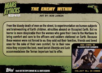 2015 Topps Mars Attacks Occupation #18 The Enemy Within Back
