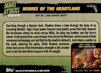 2015 Topps Mars Attacks Occupation #36 Heroes of the Heartland Back