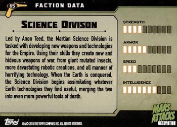 2015 Topps Mars Attacks Occupation #65 Science Division Back