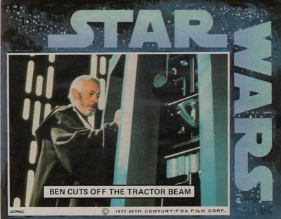1977 General Mills Star Wars Stickers #NNO Ben Cuts off the Tractor Beam Front