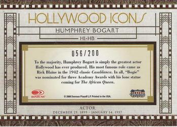 2008 Donruss Americana Celebrity Cuts - Hollywood Icons #HI-HB Humphrey Bogart Back