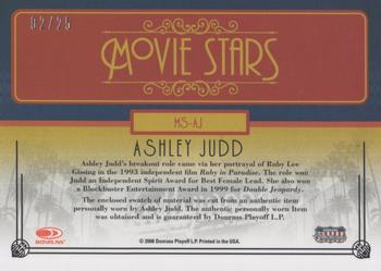 2008 Donruss Americana Celebrity Cuts - Movie Stars Materials #MS-AJ Ashley Judd Back