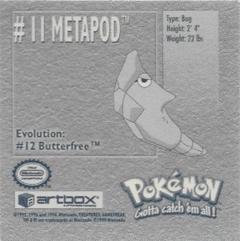 1999 Artbox Pokemon Stickers Series 1 #11 Metapod Back
