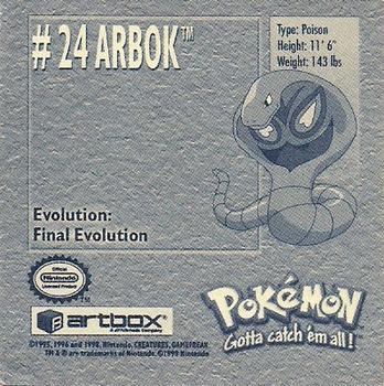 1999 Artbox Pokemon Stickers Series 1 #24 Arbok Back