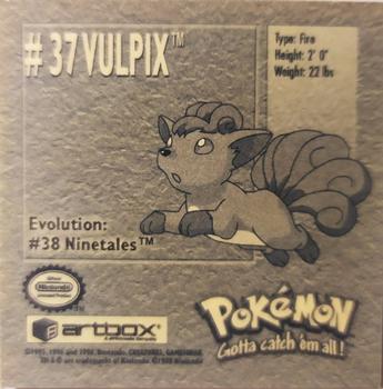 1999 Artbox Pokemon Stickers Series 1 #37 Vulpix Back