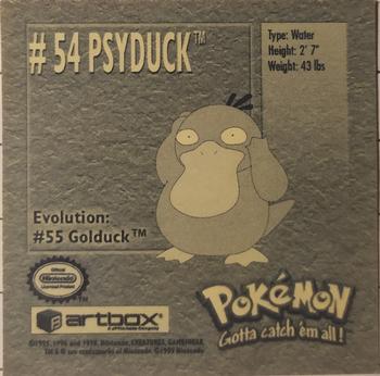 1999 Artbox Pokemon Stickers Series 1 #54 Psyduck Back