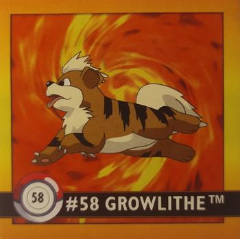 1999 Artbox Pokemon Stickers Series 1 #58 Growlithe Front